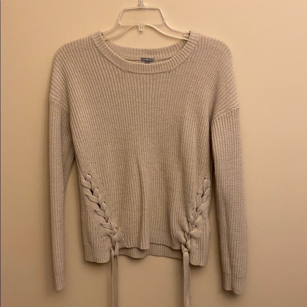 Lace up sweater